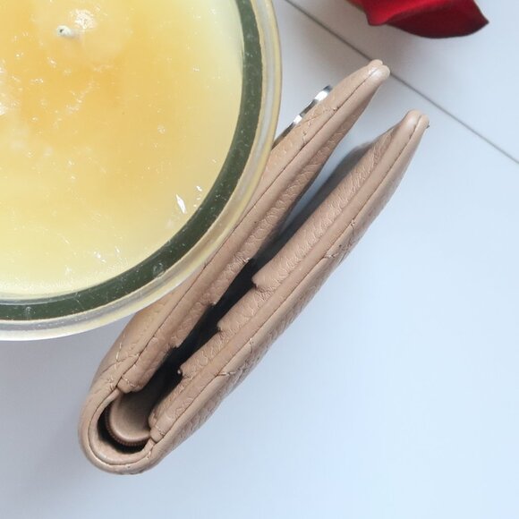 Chanel Classic Quilted Caviar Leather Bifold Wallet Beige with Silver CC Logo - Picture 9 of 14